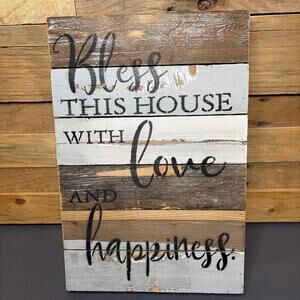 Sweet Bird & Co. Home Decor Bless This House With Love And Happiness Shabby Chic